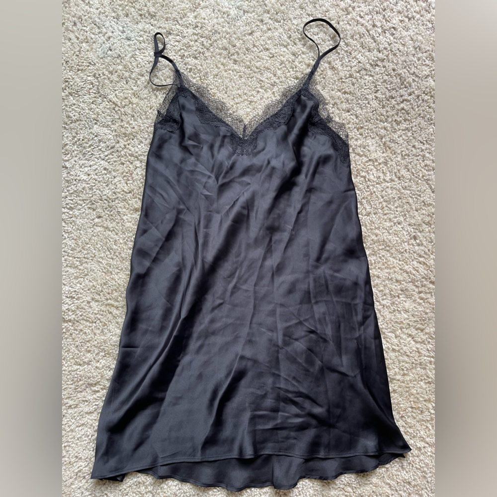 Victoria’s Secret Black Silk Lacey Lingerie Dress